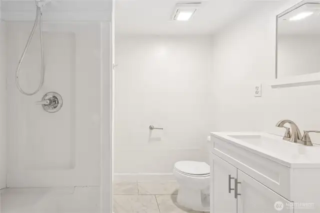 Bathroom and 2 bedrooms downstairs