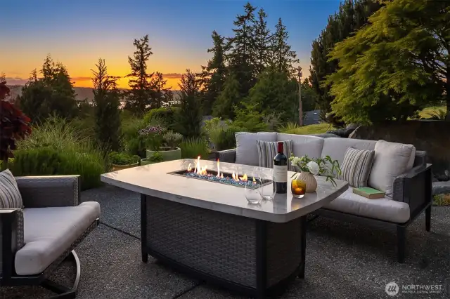Entertain or relax from your patio with Koi pond waterfall and views