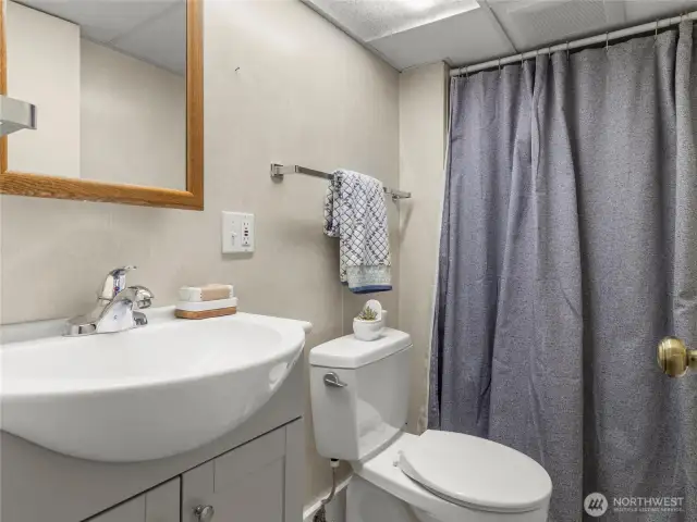 3/4 Bath on lower level