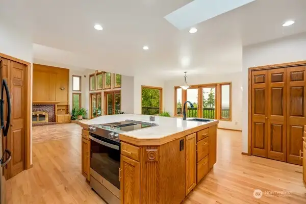 This kitchen is perfect for a host who loves to cook while still being able to connect with guests.