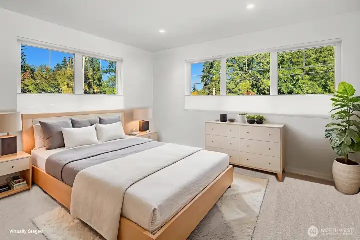 Large 3rd Bedroom.  Room for a desk/office to be added.  1 of 2 pictures virtually staged.