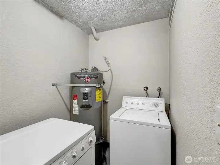 Utility room is located downstairs. Water heater was new in 2023. All appliances stay!