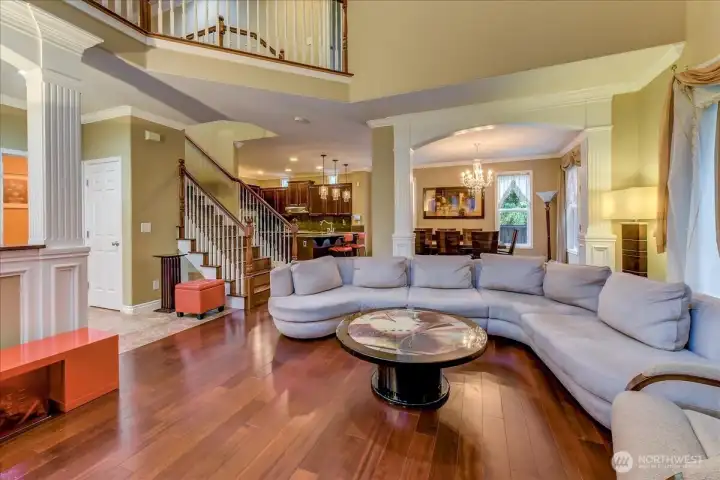 Open concept living with soaring ceilings!