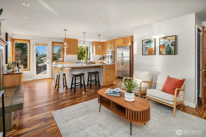 The laundry room and extra closet is to the right in this photo.