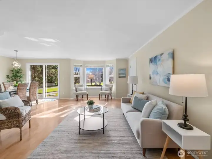 The main living areas are open and light filled.