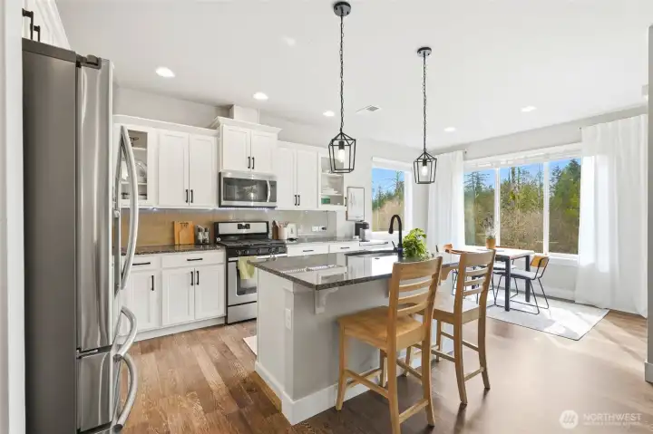 Alternate kitchen view-just check out the view of the trees in the greenbelt