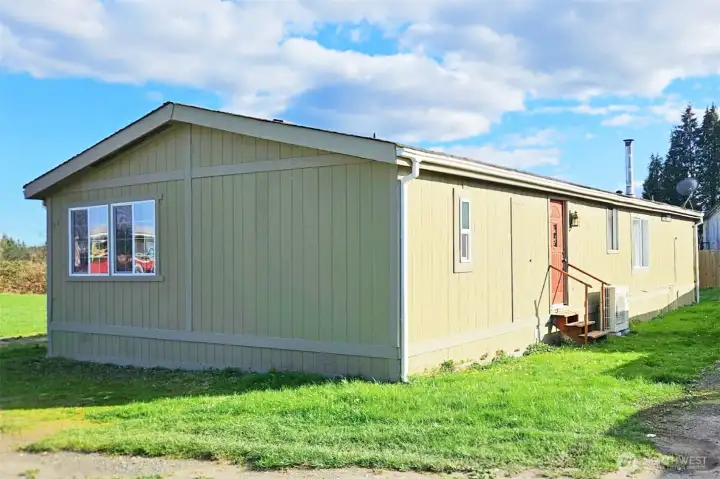 Side of home, back door