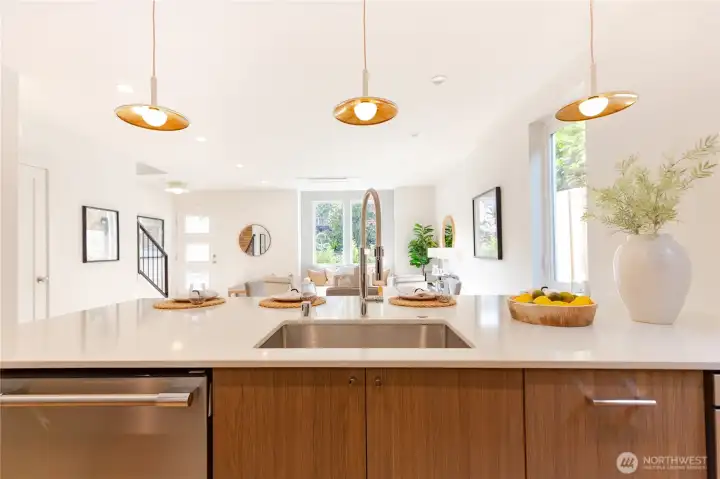 Large kitchen provides all the must haves when preparing meals or hosting company