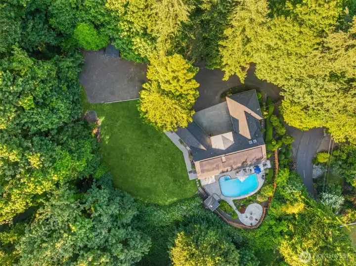 Sits on 1.5 acres level usable buildable(?) lot
