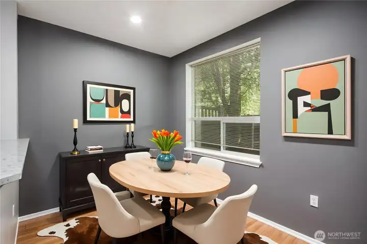 Dining area-Virtually staged.