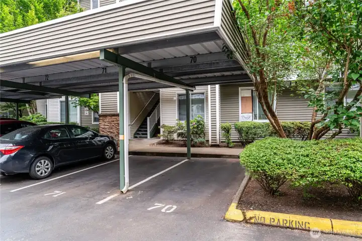 Carport #70 is an end spot near unit.