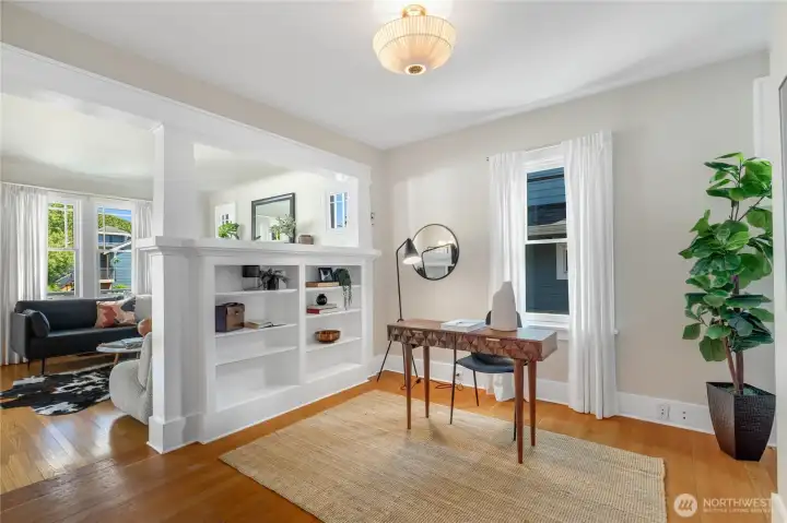 Office area and/or reading nook off of living room