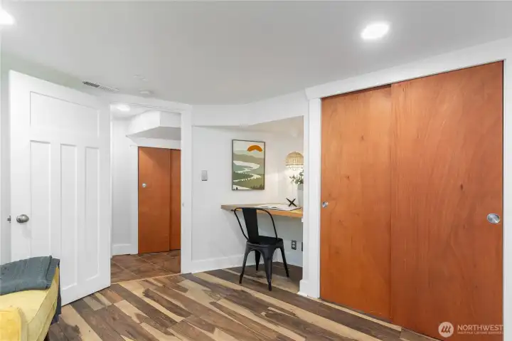 Daylight basement 2 of 2 bedrooms with direct access to fully fenced backyard