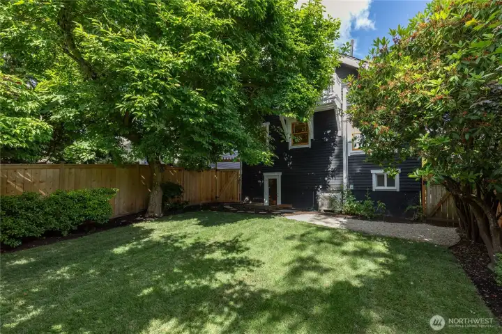 Fully fenced backyard
