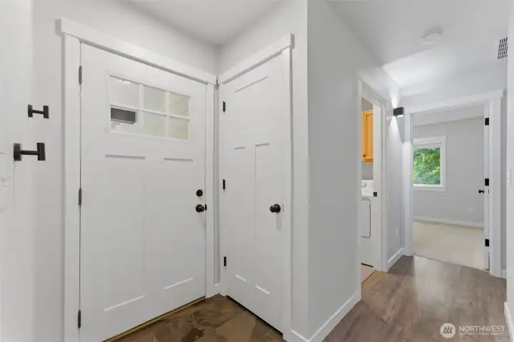 Thoughtful design right from the start! The bright entryway features a convenient coat closet to keep your outerwear organized and out of sight the moment you walk in.
