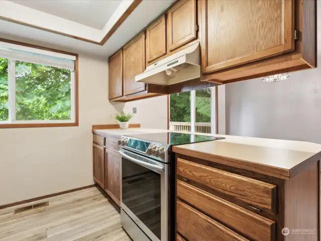 Kitchen features recently upgraded appliances.