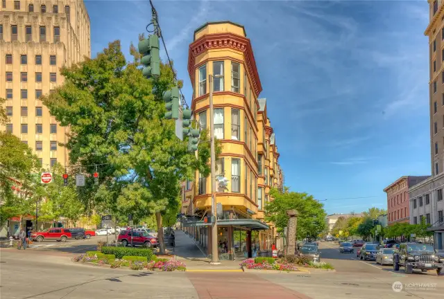 Your condo building is located on St Helens Street, shown on the left side of this photo. The is truly the heart of downtown Tacoma.