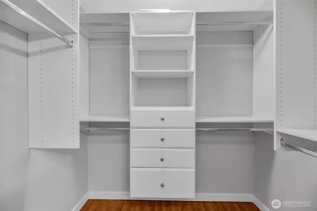 Primary walk in closet.