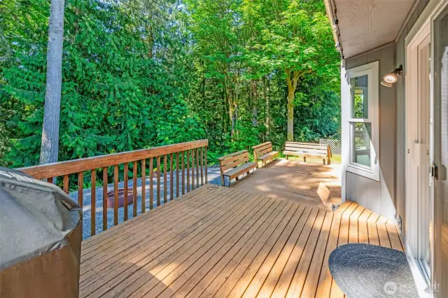 Two level back deck.