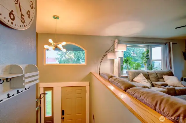 view of entry door from living room