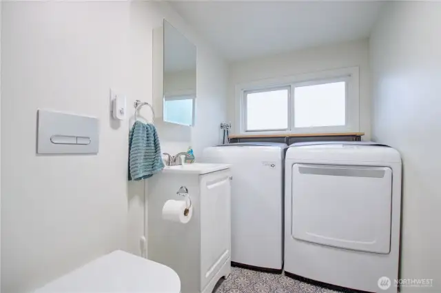 lower lever laundry room and 1/2 bath
