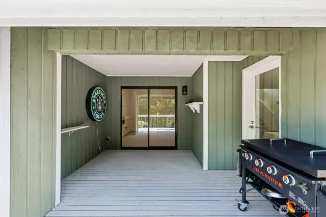 Covered portion of deck