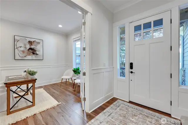 A large office/den sits off the front door.