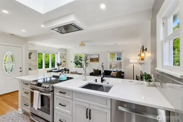 Open floor plan with lots of natural lighting