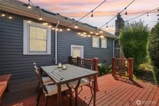 Relax and entertain on the private back porch