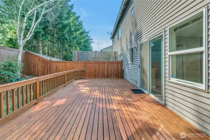 Lots of room for the BBQ or the potted plants.