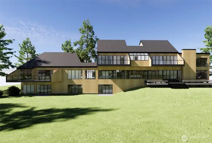 Conceptual rendering of back of property, by Paul Michael Davis Architects
