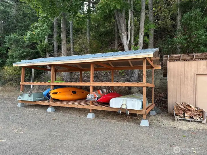 kayak storage at private boat launch