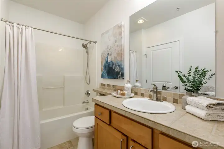 Thank you for not expecting me explain what this room is for. However, I will say the shower head, toilet, mirror, toilet roll holder & towel fixture are all new. You're welcome!