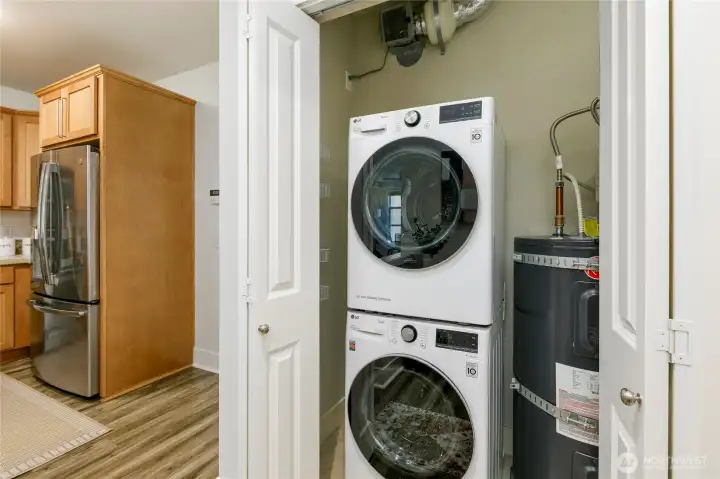 In-unit washer & dryer. The dryer is a super cool ventless system so you never have to worry about a clogged vent and the issues created from that.