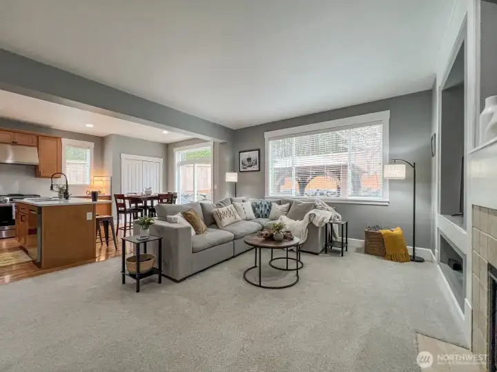 Large light filled family room