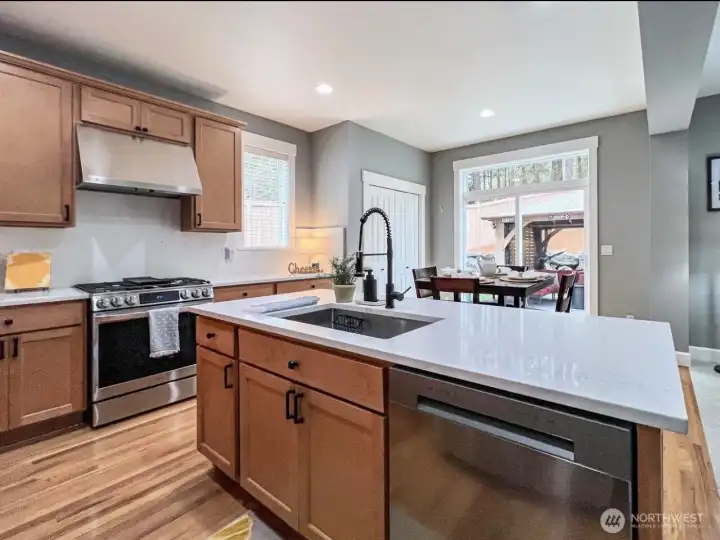 Recently updated the kitchen has plenty of counter and storage space