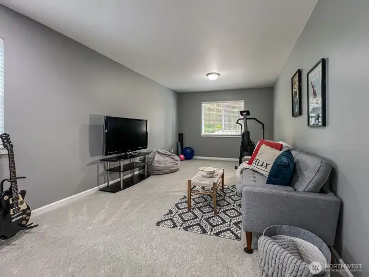 Bonus room for play, relaxation, or working out