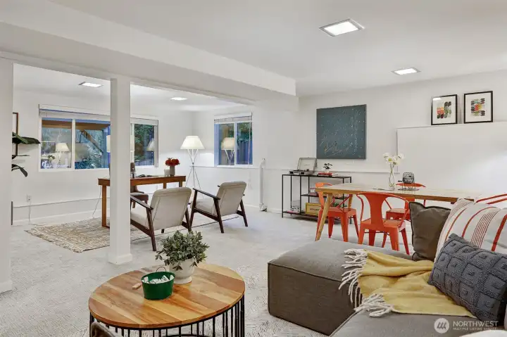 Lower Media room perfect spot for the BIG game. GO HAWKS!