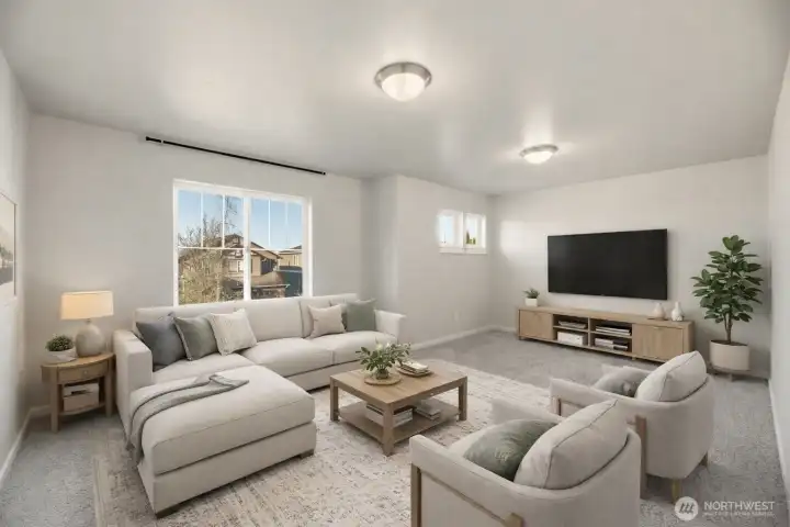 upstairs loft DIGITALLY STAGED