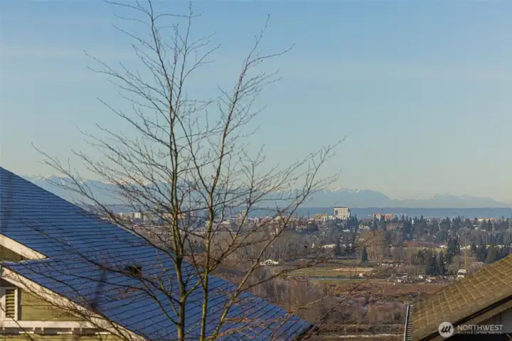 City of Everett & Olympics View from upstairs Loft
