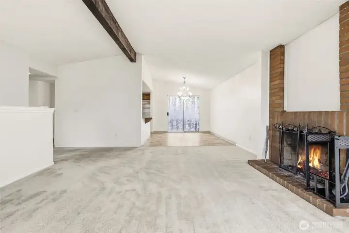 Gas fireplace in the living room