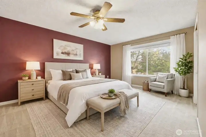 Virtually Staged Primary Bedroom