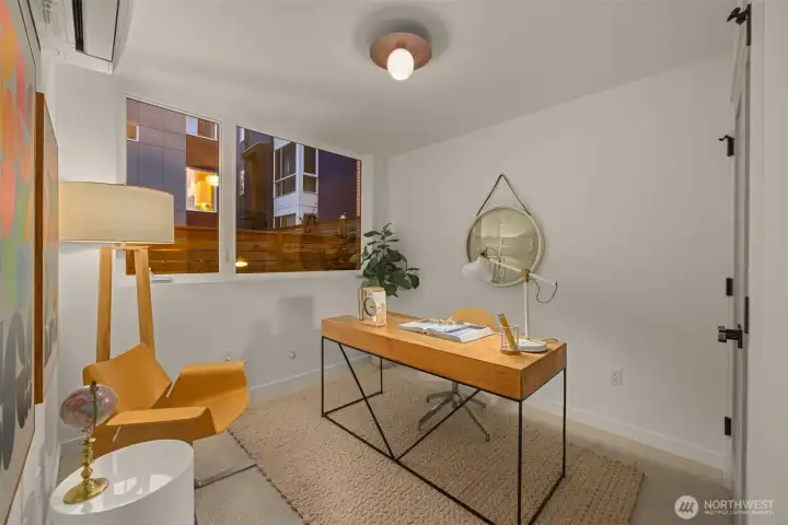 The ground level features a full bed & bath, could easily convert into an office or long term guest bedroom