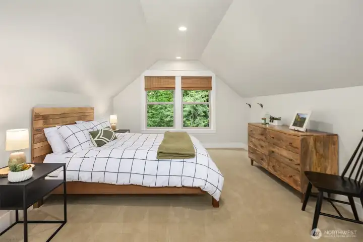 One of two alcove areas being used as a place for extended family members to sleep when they come to visit. One of two alcove areas being used as a place for extended family members to sleep when they come to visit.