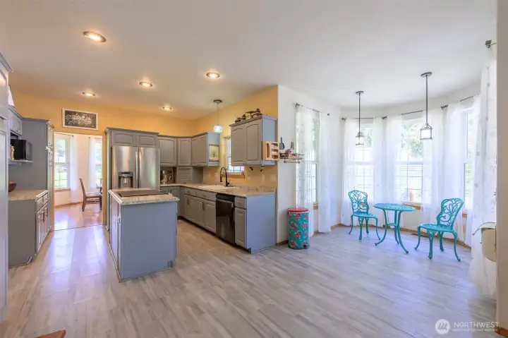 Kitchen with breakfast nook. Kitchen with breakfast nook.
