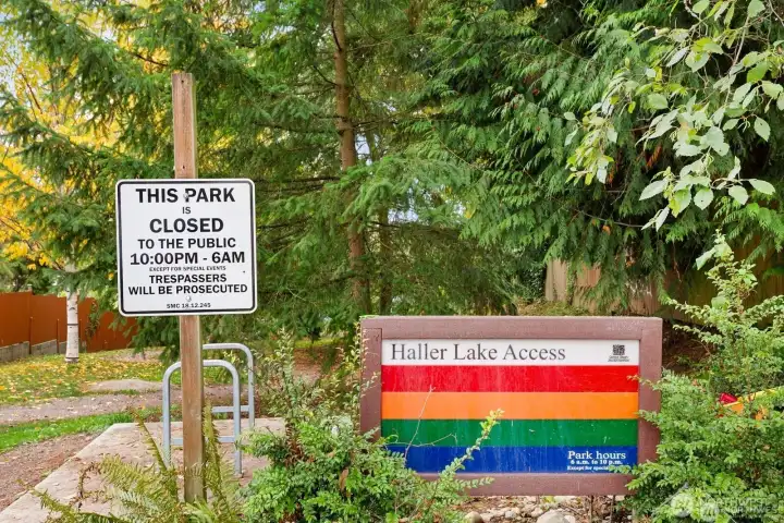 Mere steps from Haller Lake