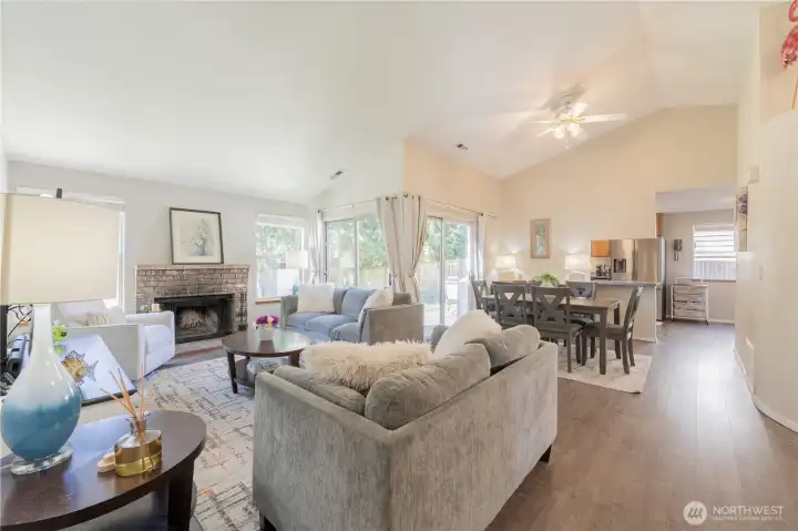 Great room living/dining/kitchen.