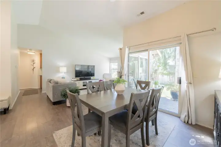 Dining room with space for buffet.