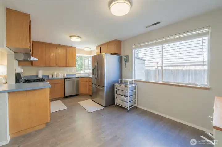 Spacious eating area off kitchen