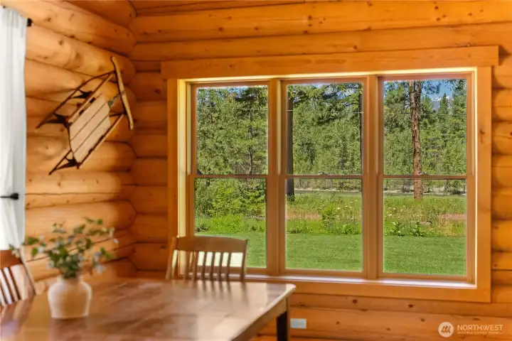 Enjoy meals with the sights and sounds of Mazama Pines.